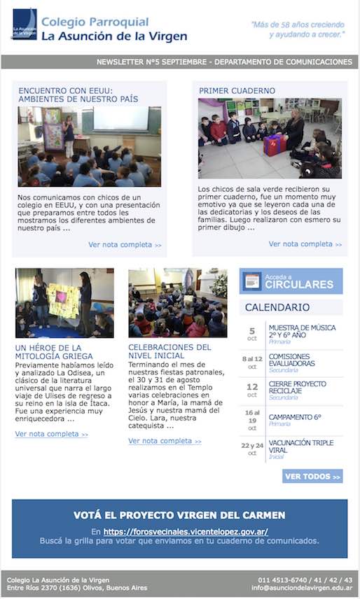 Newsletters Septiembre 2018