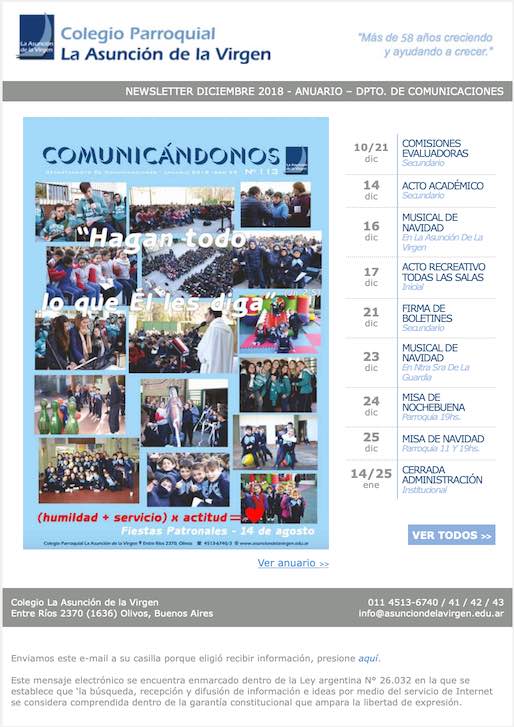Newsletters Diciembre 2018